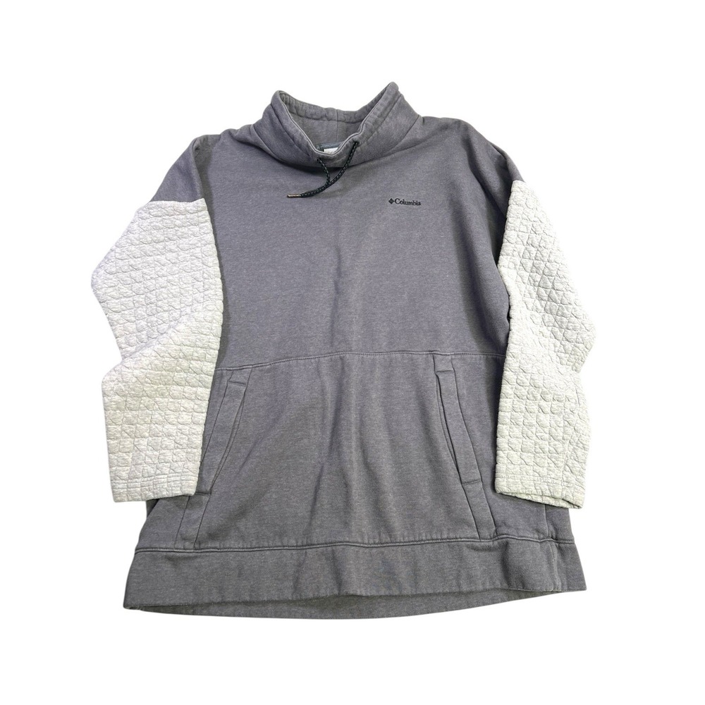 Men's Columbia Pullover‎ Fleece Mock Neck Gray Large